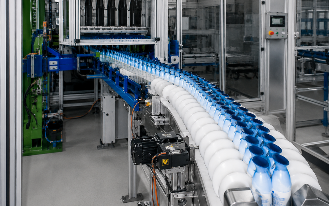 Schneckenverteilung für automatisierte Flaschenführung